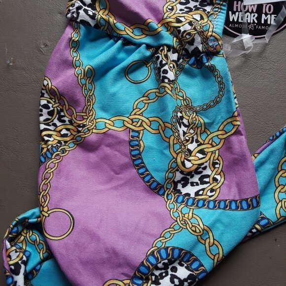 Leopard Chain Print Criss Cross Halter Top - Picture 3 of 7